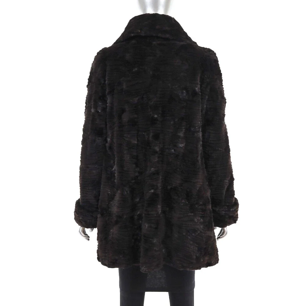 Semi Sheared Mink Jacket- Size M - Picture 4 of 10